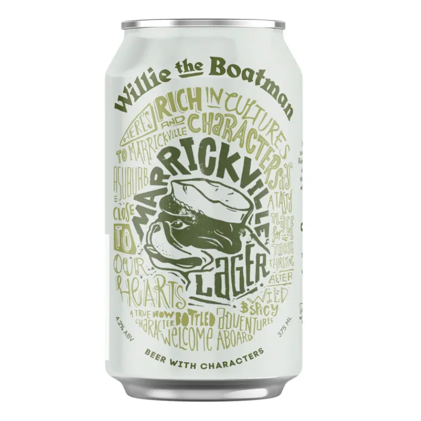 Willie the Boatman Marrickville Lager Can 375mL - Harry's Liquor