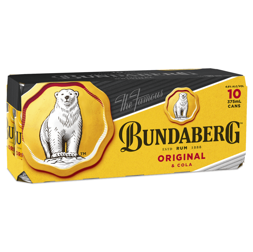 Bundaberg U.P Rum & Cola 10 Pack Can 375mL - Harry's Liquor