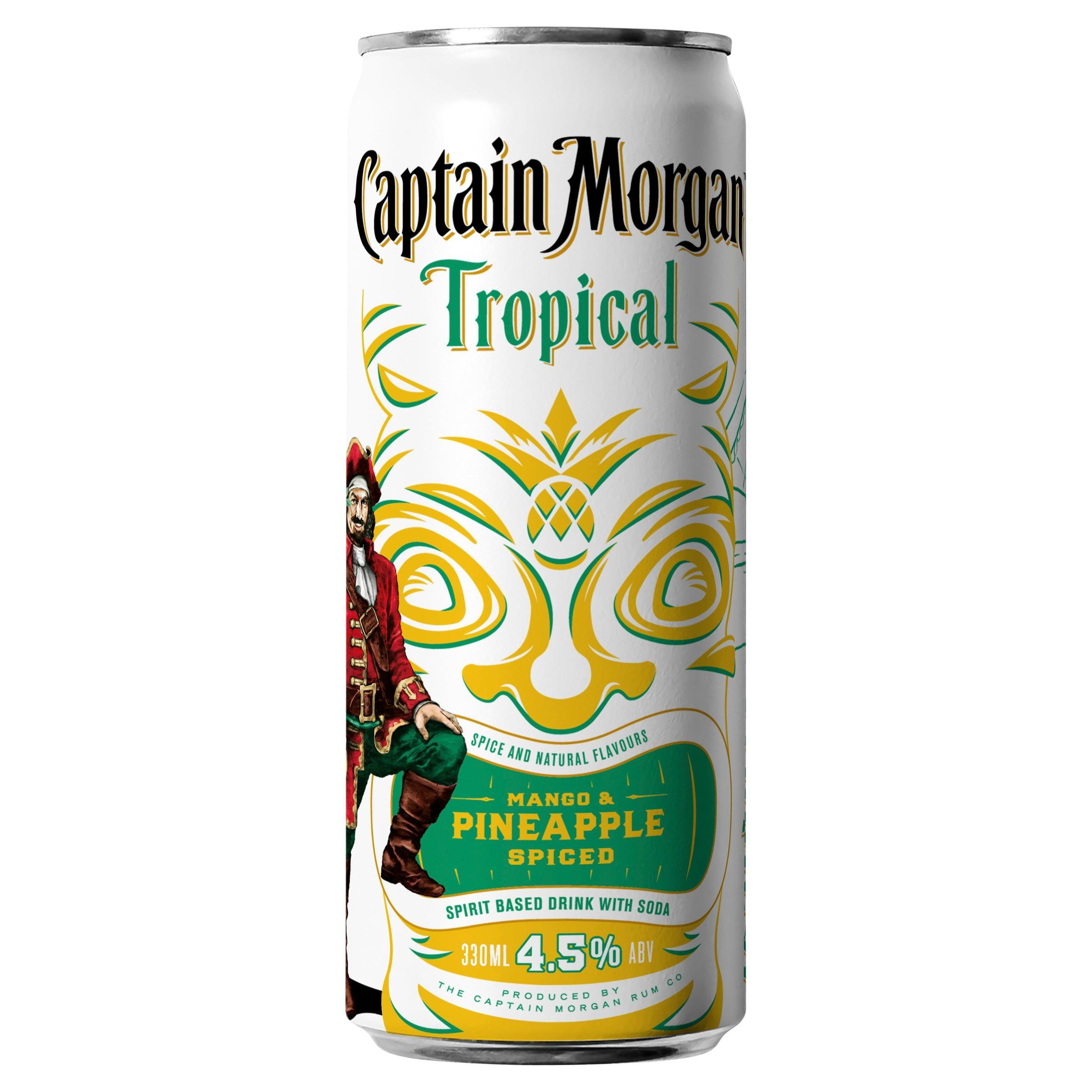 Captain Morgan Tropical Mango & Pineapple Can 330mL - Harry's Liquor
